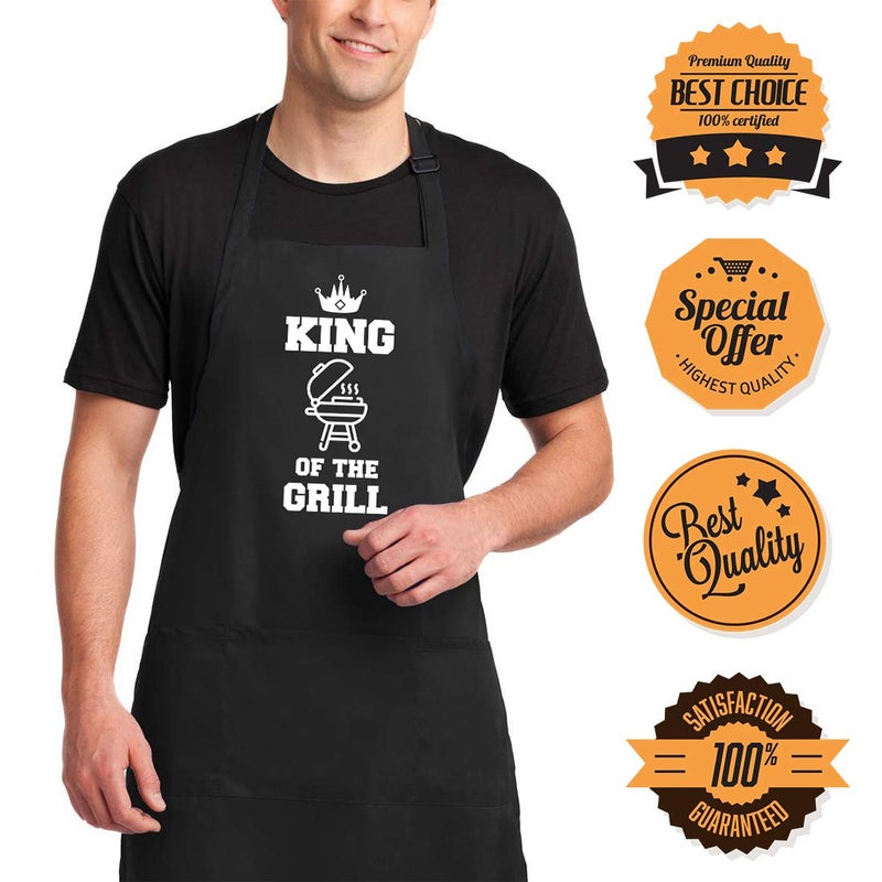 Saukore Funny Aprons for Couple, His and Hers Aprons Set, Kitchen Aprons with 2 Pockets for Cooking Grilling Baking, Anniversary Wedding Bridal Shower Birthday Valentines Day Gifts for Couples - Image 5